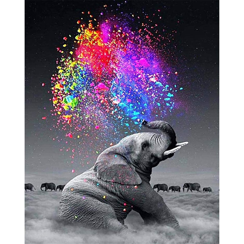 cloud elephant Cigarettes Animal DIY Digital Painting By Numbers Modern Wall Art Canvas Painting Unique Gift Home Decor 40x50cm