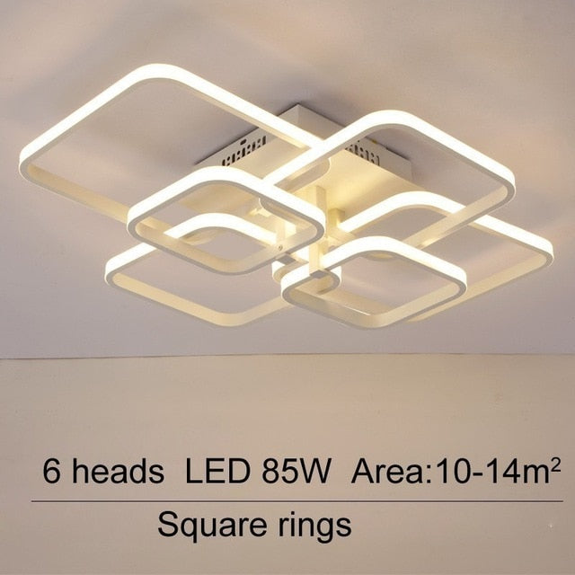 Acylic Ceiling Lights Square Rings For Living Room Bedroom Home AC85-265V Modern Led Ceiling Lamp Fixtures lustre plafonnier