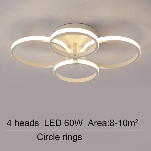Acylic Ceiling Lights Square Rings For Living Room Bedroom Home AC85-265V Modern Led Ceiling Lamp Fixtures lustre plafonnier