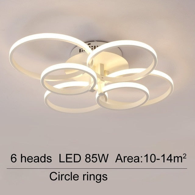 Acylic Ceiling Lights Square Rings For Living Room Bedroom Home AC85-265V Modern Led Ceiling Lamp Fixtures lustre plafonnier