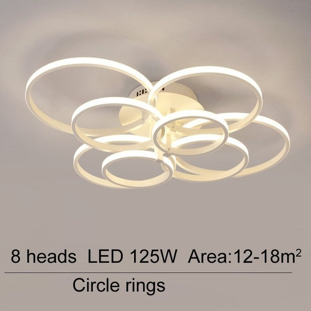 Acylic Ceiling Lights Square Rings For Living Room Bedroom Home AC85-265V Modern Led Ceiling Lamp Fixtures lustre plafonnier