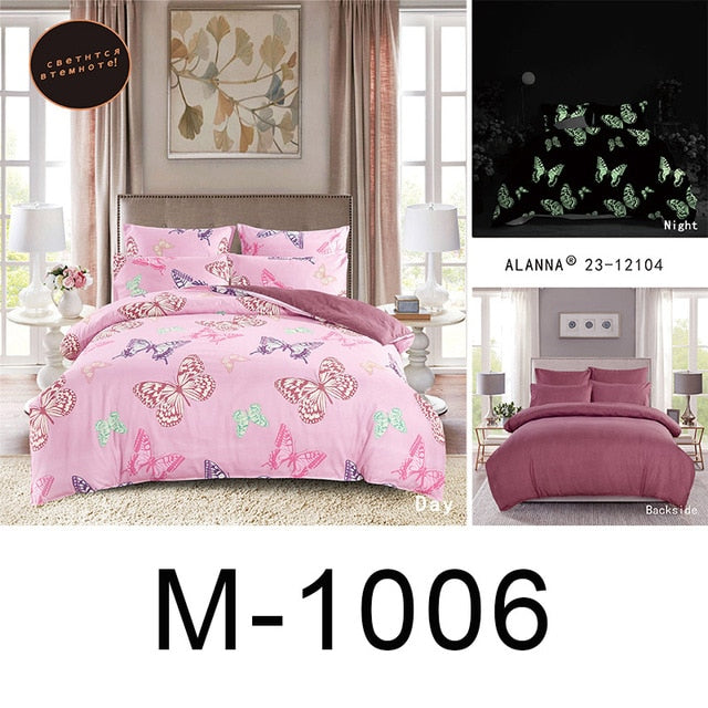 Alanna queen bedding set Luminous comforter euro pastel  sheets bed sheet king size double bedspread cover set