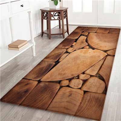 Geometric Wood Grain Printed Floor Mat Kitchen Non Slip Floor Mats For Living Rooms Door Mats Entrance Decor Floor Rug Carpet
