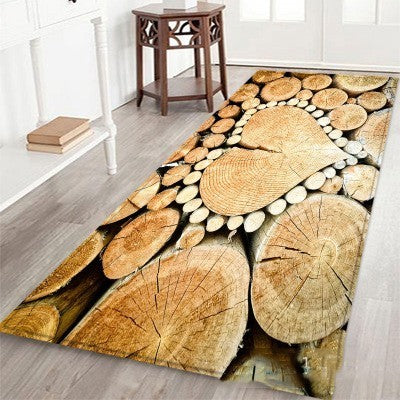 Geometric Wood Grain Printed Floor Mat Kitchen Non Slip Floor Mats For Living Rooms Door Mats Entrance Decor Floor Rug Carpet