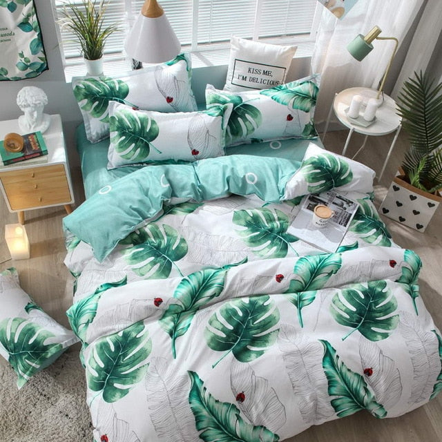 Bedding Set luxury Wishing star month 3/4pcs Family Set Duvet Cover Pillowcase Boy Room flat bed sheet,No filler 2019 bed set