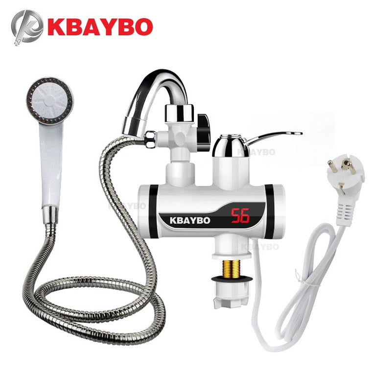 3000W Temperature Display Instant Hot Water Tap Tankless Electric Faucet Kitchen Instant Hot Faucet Water Heater Water Heating