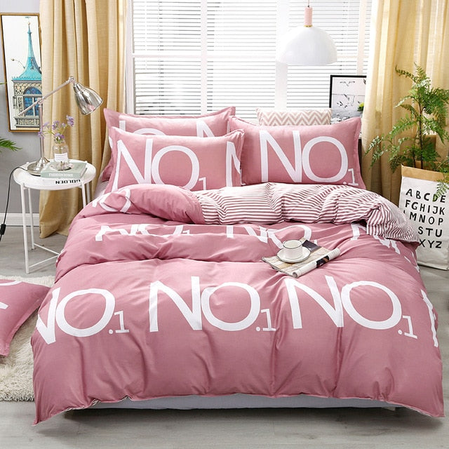 Solstice Home Textile Black Lattice Duvet Cover Pillowcase Bed Sheet Simple Boy Girls Bedding Sets 3/4Pcs Single Double Bedlinen