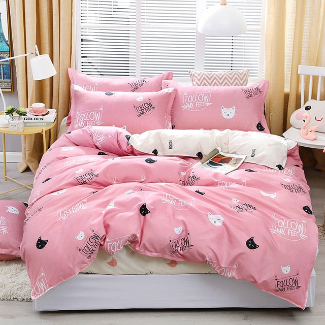Solstice Home Textile Black Lattice Duvet Cover Pillowcase Bed Sheet Simple Boy Girls Bedding Sets 3/4Pcs Single Double Bedlinen