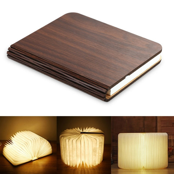 wooden book lamp Portable USB Rechargeable LED Magnetic 3 color Dimmable Foldable Night Light Desk Lamp Home Decor Dropshipping