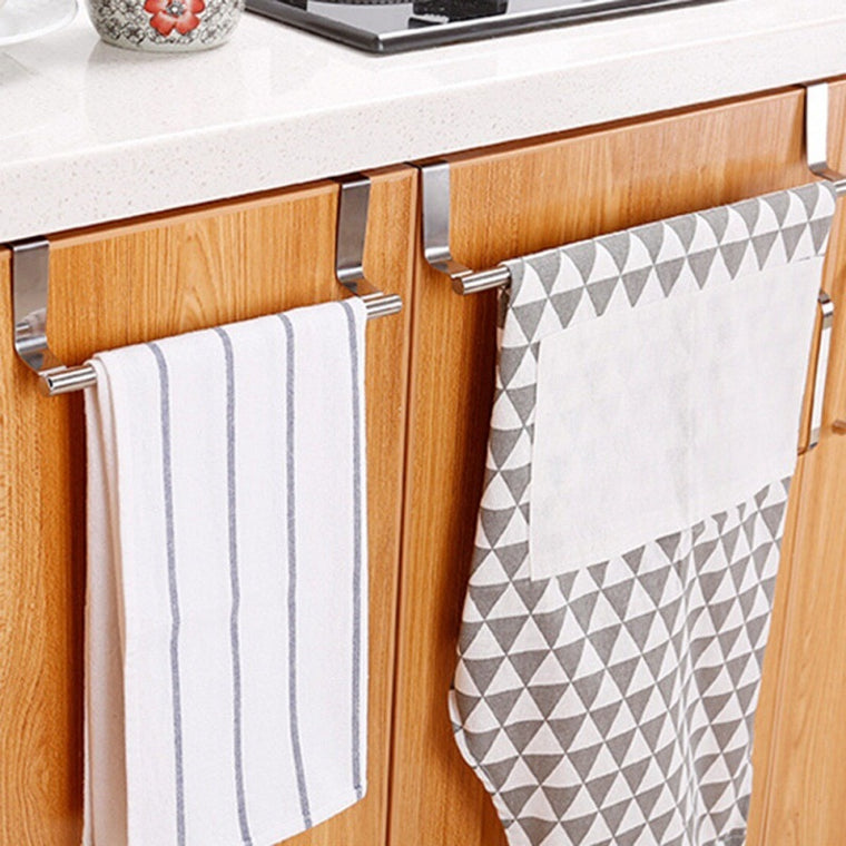 Bathroom Door Kitchen Hanger Stainless Steel Storage Hook Hanging Rack Scarf Towel  Drawer Over Holder