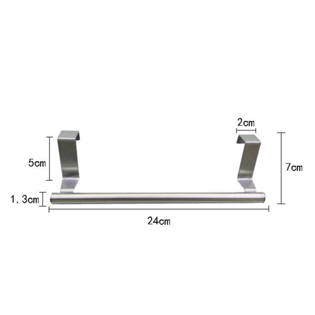 Bathroom Door Kitchen Hanger Stainless Steel Storage Hook Hanging Rack Scarf Towel  Drawer Over Holder