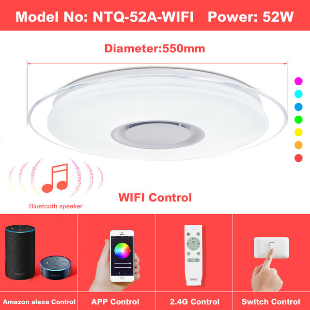 Modern LED ceiling Lights home lighing 25W 36W 52W APP Bluetooth Music light bedroom lamps Smart ceiling lamp