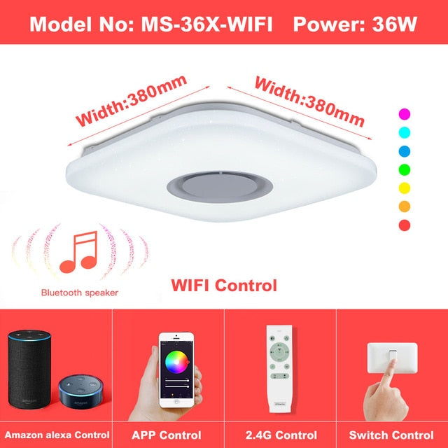 Modern LED ceiling Lights home lighing 25W 36W 52W APP Bluetooth Music light bedroom lamps Smart ceiling lamp