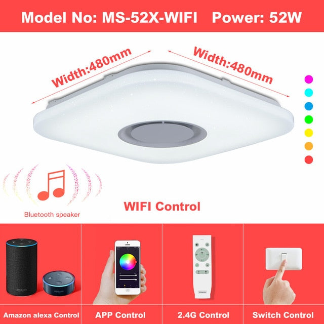 Modern LED ceiling Lights home lighing 25W 36W 52W APP Bluetooth Music light bedroom lamps Smart ceiling lamp