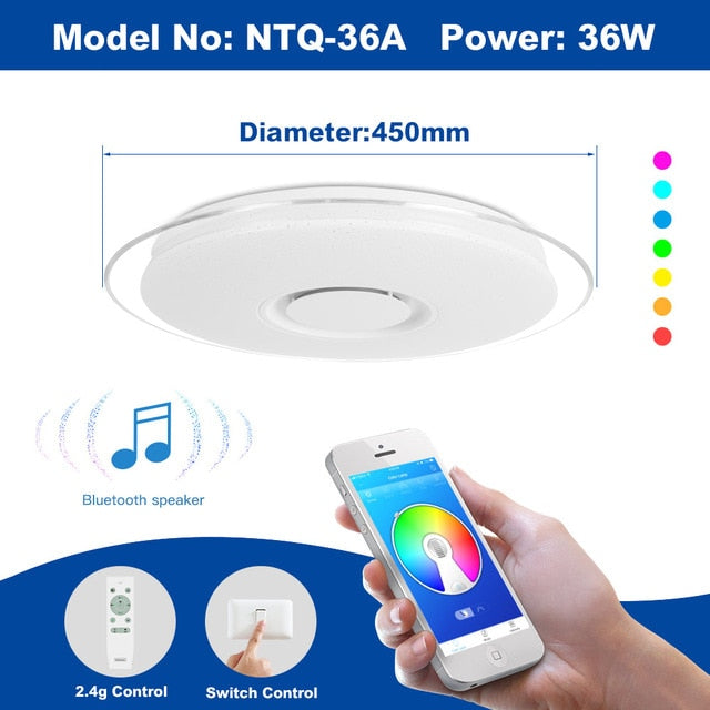 Modern LED ceiling Lights home lighing 25W 36W 52W APP Bluetooth Music light bedroom lamps Smart ceiling lamp