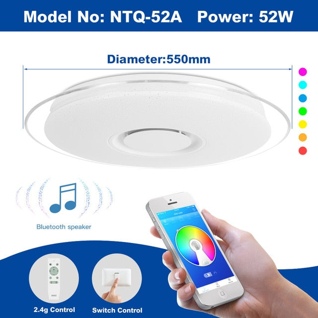 Modern LED ceiling Lights home lighing 25W 36W 52W APP Bluetooth Music light bedroom lamps Smart ceiling lamp