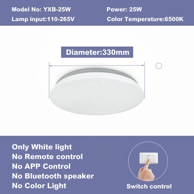 Modern LED ceiling Lights home lighing 25W 36W 52W APP Bluetooth Music light bedroom lamps Smart ceiling lamp