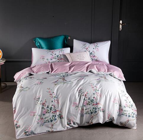 Egyptian Cotton Soft Duvet Cover Fitted/Bed sheet set Multi Color Flamingo Paisley Bedding Set Twin Queen King size 4Pieces