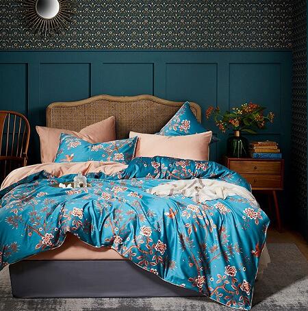 Egyptian Cotton Soft Duvet Cover Fitted/Bed sheet set Multi Color Flamingo Paisley Bedding Set Twin Queen King size 4Pieces
