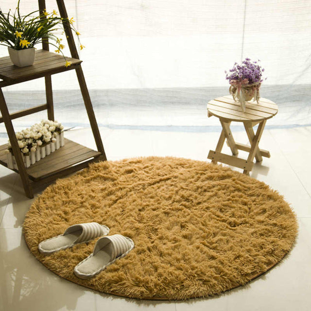 Fluffy Round Rug Carpets for Living Room Decor Faux Fur Carpet Kids Room Long Plush Rugs for Bedroom Shaggy Area Rug Modern Mat