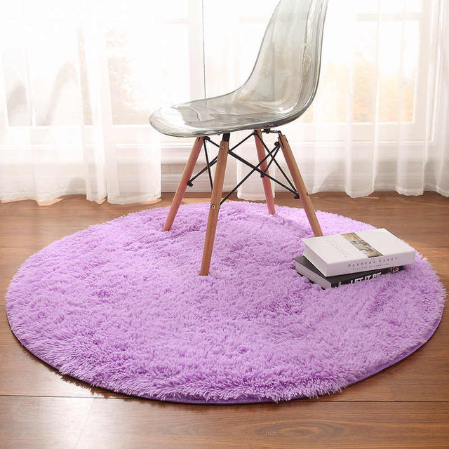 Fluffy Round Rug Carpets for Living Room Decor Faux Fur Carpet Kids Room Long Plush Rugs for Bedroom Shaggy Area Rug Modern Mat