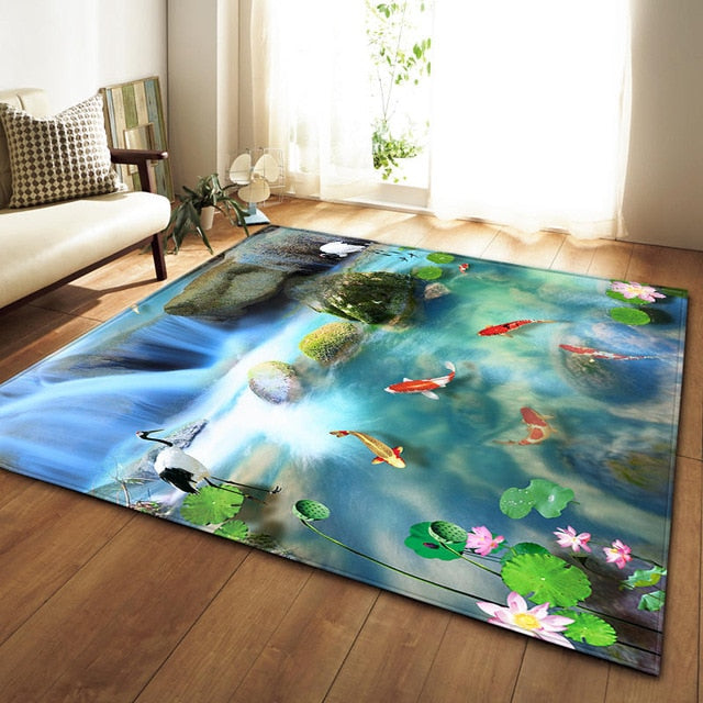 Nordic Carpets Soft Flannel 3D Printed Area Rugs Parlor Galaxy Space Mat Rugs Anti-slip Large Rug Carpet for Living Room Decor