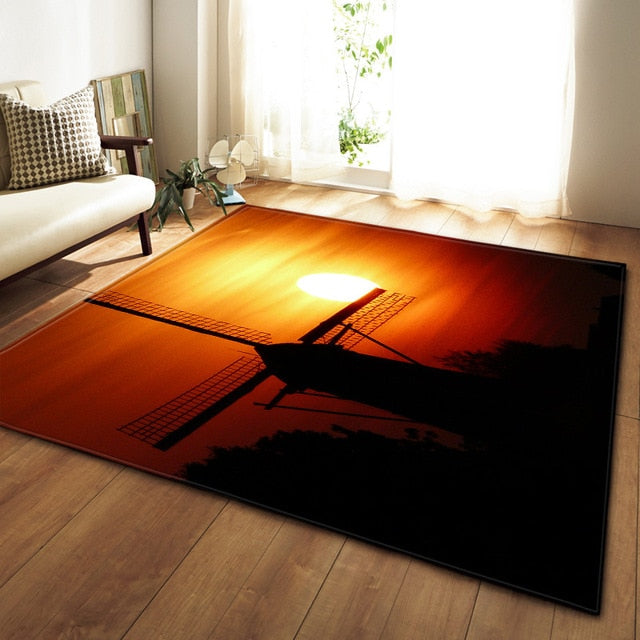 Nordic Carpets Soft Flannel 3D Printed Area Rugs Parlor Galaxy Space Mat Rugs Anti-slip Large Rug Carpet for Living Room Decor