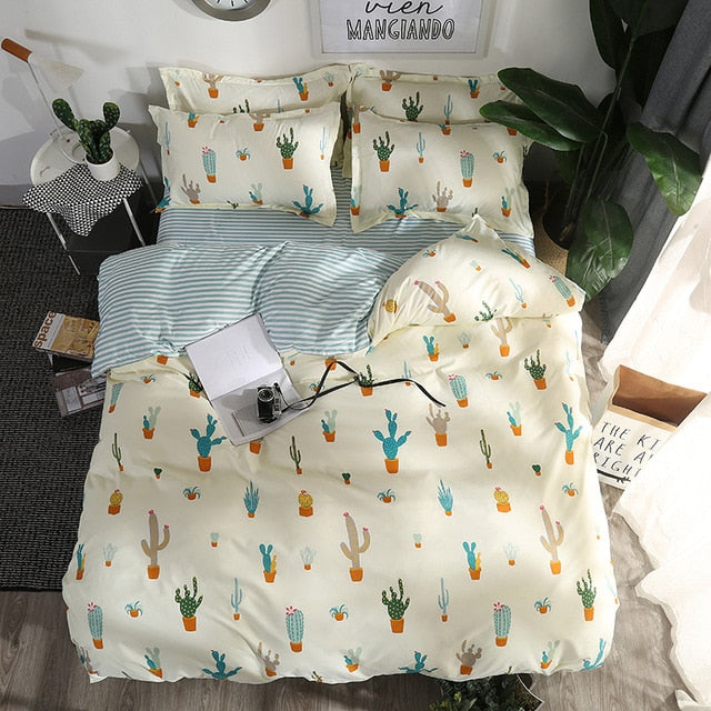 Solstice Home Textile Black Lattice Duvet Cover Pillowcase Bed Sheet Simple Boy Girls Bedding Sets 3/4Pcs Single Double Bedlinen