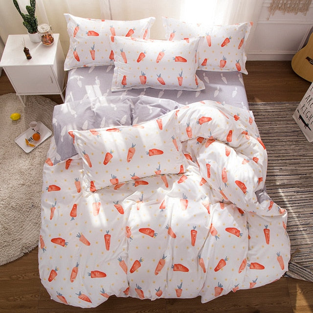 Solstice Home Textile Black Lattice Duvet Cover Pillowcase Bed Sheet Simple Boy Girls Bedding Sets 3/4Pcs Single Double Bedlinen