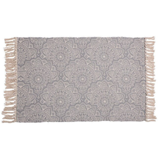 60x130cm Nordic Cotton Woven Carpet Tassels  Bedroom Rug Bedspread Mat  Simple Modern Table Ruuners kitchen Mat Home Decoration