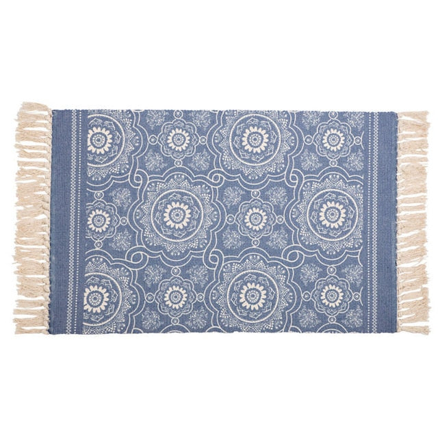 60x130cm Nordic Cotton Woven Carpet Tassels  Bedroom Rug Bedspread Mat  Simple Modern Table Ruuners kitchen Mat Home Decoration