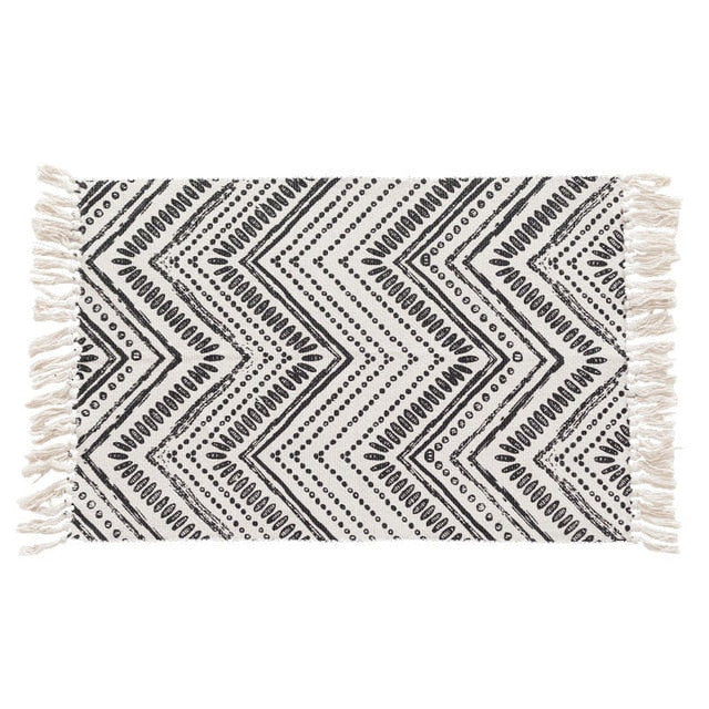 60x130cm Nordic Cotton Woven Carpet Tassels  Bedroom Rug Bedspread Mat  Simple Modern Table Ruuners kitchen Mat Home Decoration