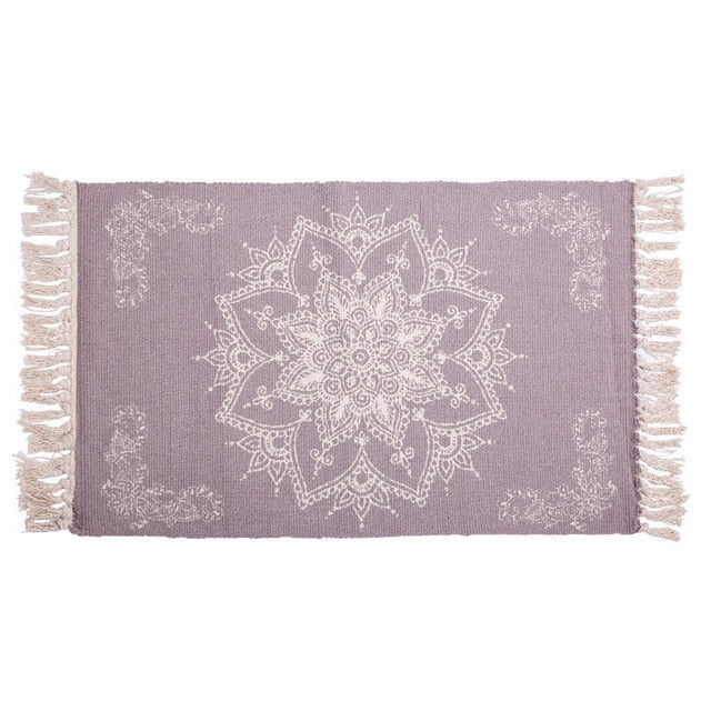 60x130cm Nordic Cotton Woven Carpet Tassels  Bedroom Rug Bedspread Mat  Simple Modern Table Ruuners kitchen Mat Home Decoration