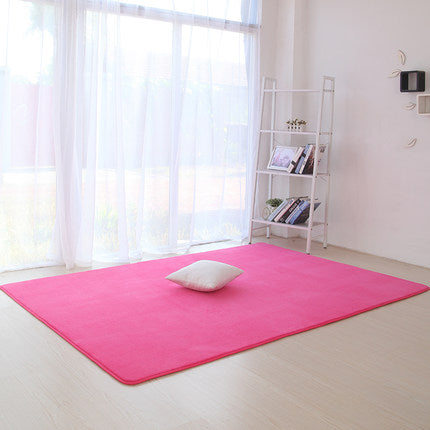 Thickened coral velvet plain carpet non-slip rug living room pad coffee table blanket bedroom cushion bedside yoga mat