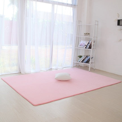 Thickened coral velvet plain carpet non-slip rug living room pad coffee table blanket bedroom cushion bedside yoga mat