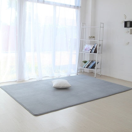 Thickened coral velvet plain carpet non-slip rug living room pad coffee table blanket bedroom cushion bedside yoga mat