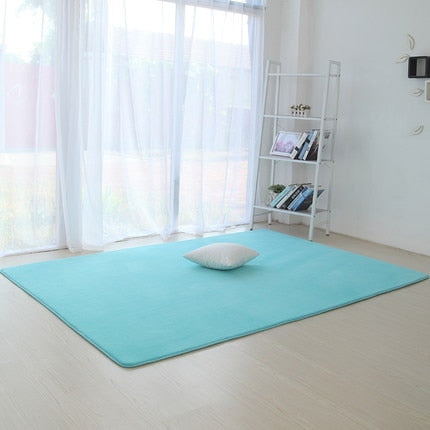 Thickened coral velvet plain carpet non-slip rug living room pad coffee table blanket bedroom cushion bedside yoga mat