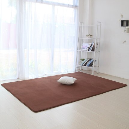 Thickened coral velvet plain carpet non-slip rug living room pad coffee table blanket bedroom cushion bedside yoga mat