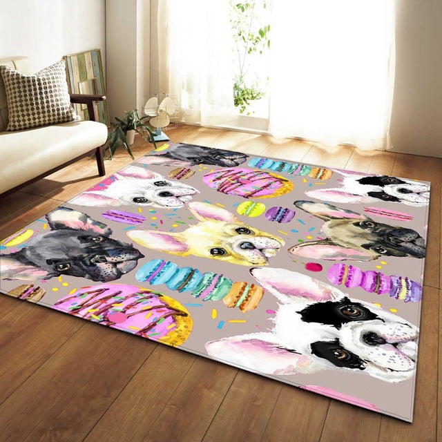 Nordic 3D Unicorn Carpets Cartoon Animal Bedroom Kids Play Mat Soft Flannel Memory Foam Big Area Rugs Carpet for Living Room