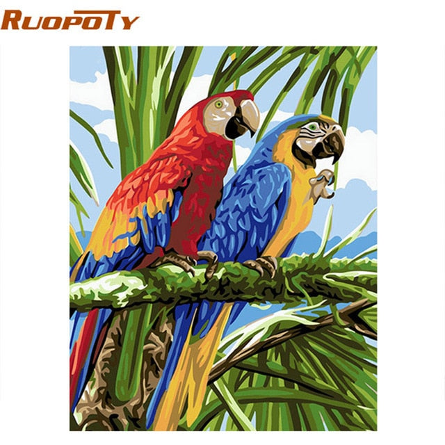 RUOPOTY Frame Tiger Animals DIY Painting By Numbers Wall Art Picture Acrylic Canvas Painting For Home Decoration Drop Shipping