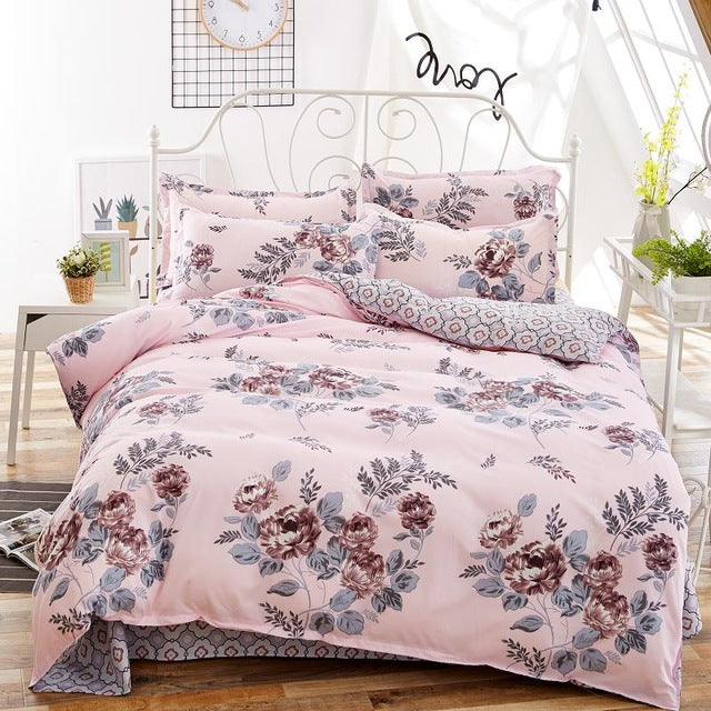 bedding sets cotton set Reactive Printing hot sale comforter bed set Queen full size 4 pcs