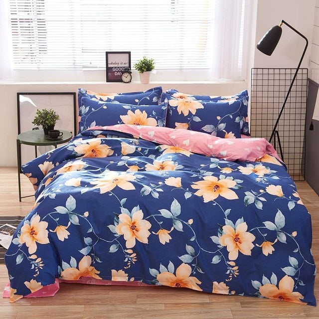 bedding sets cotton set Reactive Printing hot sale comforter bed set Queen full size 4 pcs