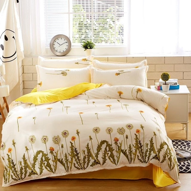bedding sets cotton set Reactive Printing hot sale comforter bed set Queen full size 4 pcs