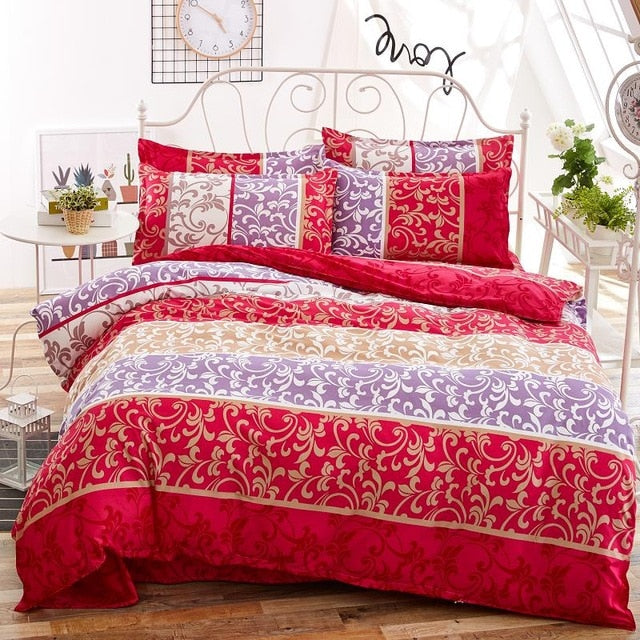 bedding sets cotton set Reactive Printing hot sale comforter bed set Queen full size 4 pcs