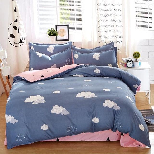 bedding sets cotton set Reactive Printing hot sale comforter bed set Queen full size 4 pcs