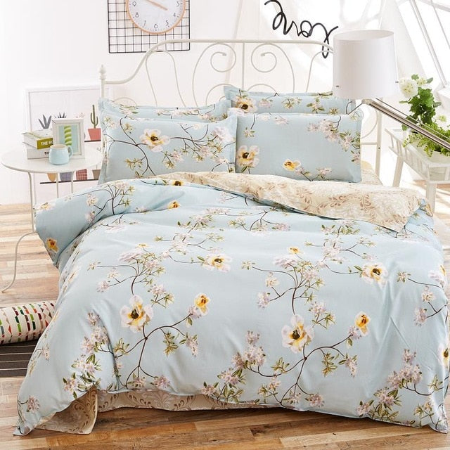 bedding sets cotton set Reactive Printing hot sale comforter bed set Queen full size 4 pcs