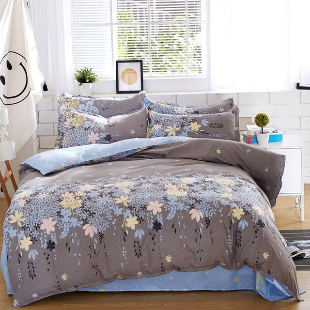 bedding sets cotton set Reactive Printing hot sale comforter bed set Queen full size 4 pcs