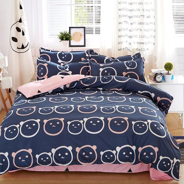 bedding sets cotton set Reactive Printing hot sale comforter bed set Queen full size 4 pcs