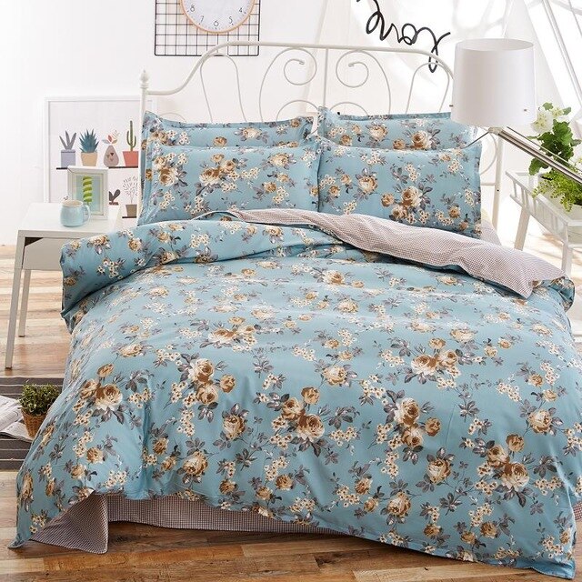 bedding sets cotton set Reactive Printing hot sale comforter bed set Queen full size 4 pcs
