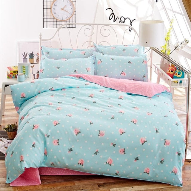 bedding sets cotton set Reactive Printing hot sale comforter bed set Queen full size 4 pcs